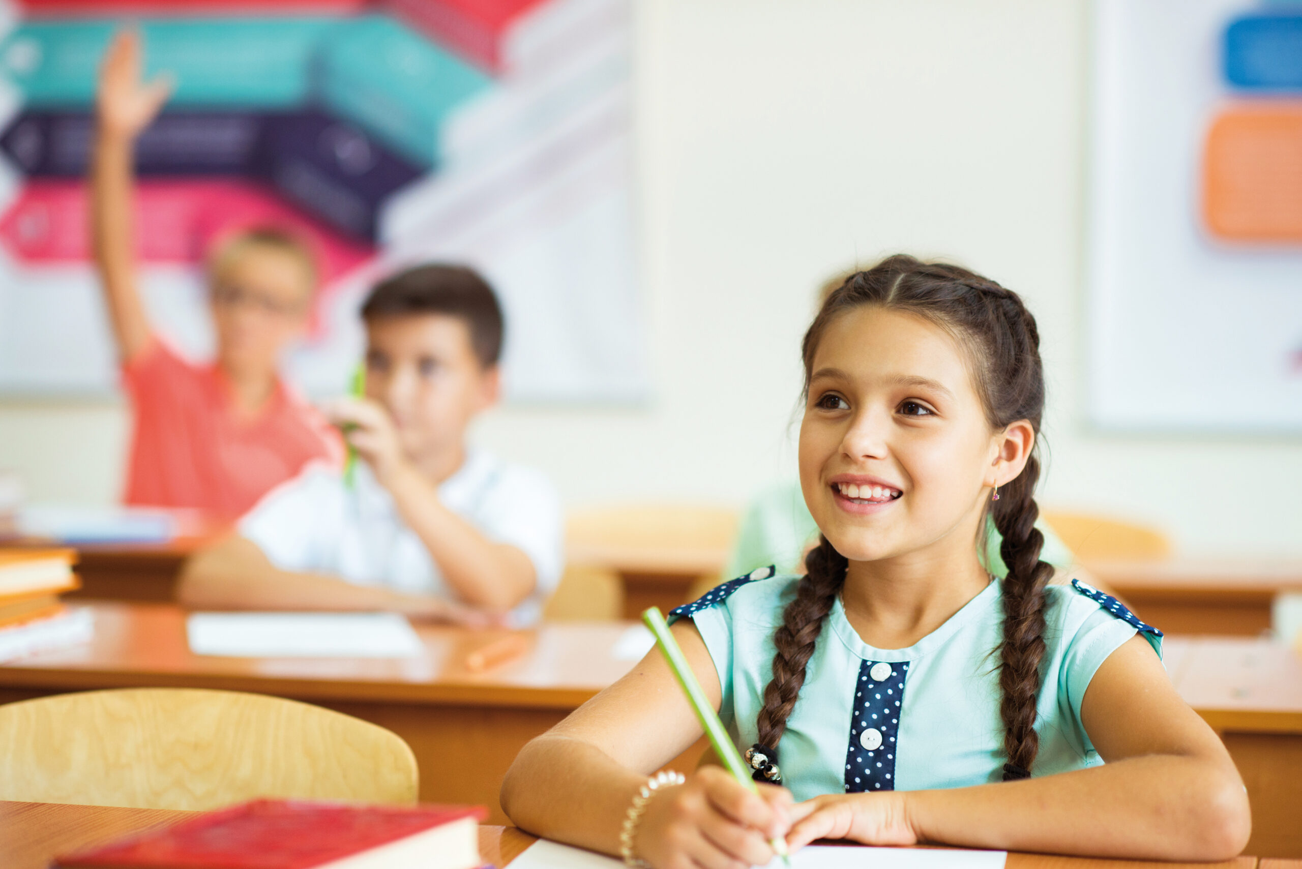Portrait,Of,Children,Studying,In,Classroom,At,The,School